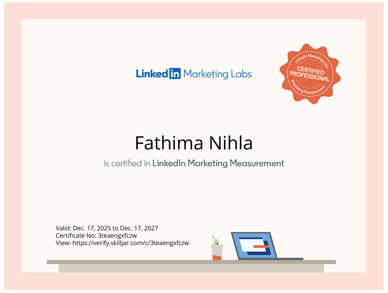 Best Graphic Designer & Web Developer in Malappuram-Certificate