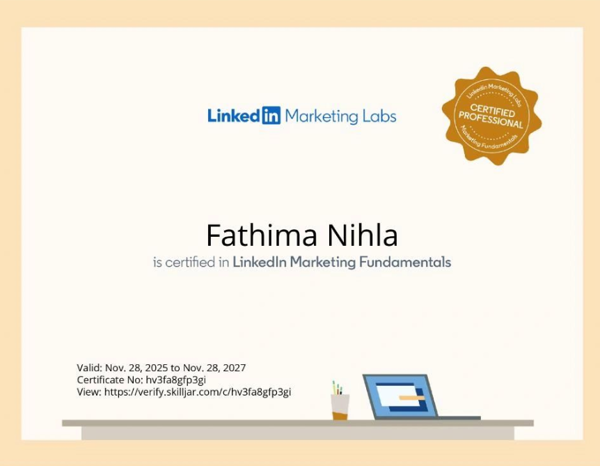 Best Graphic Designer & Web Developer in Malappuram-Certificate